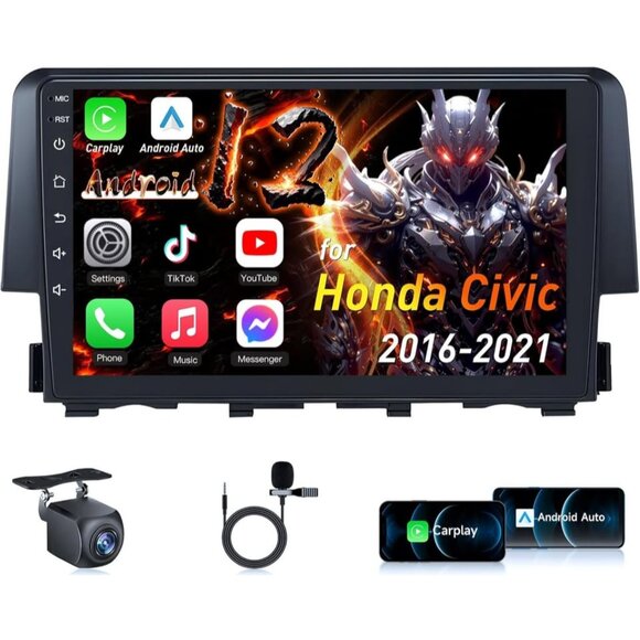 Honda Civic 2016-2021 9" Android Touch Radio, 4-Core + 64GB, Wireless - Picture 7 of 7